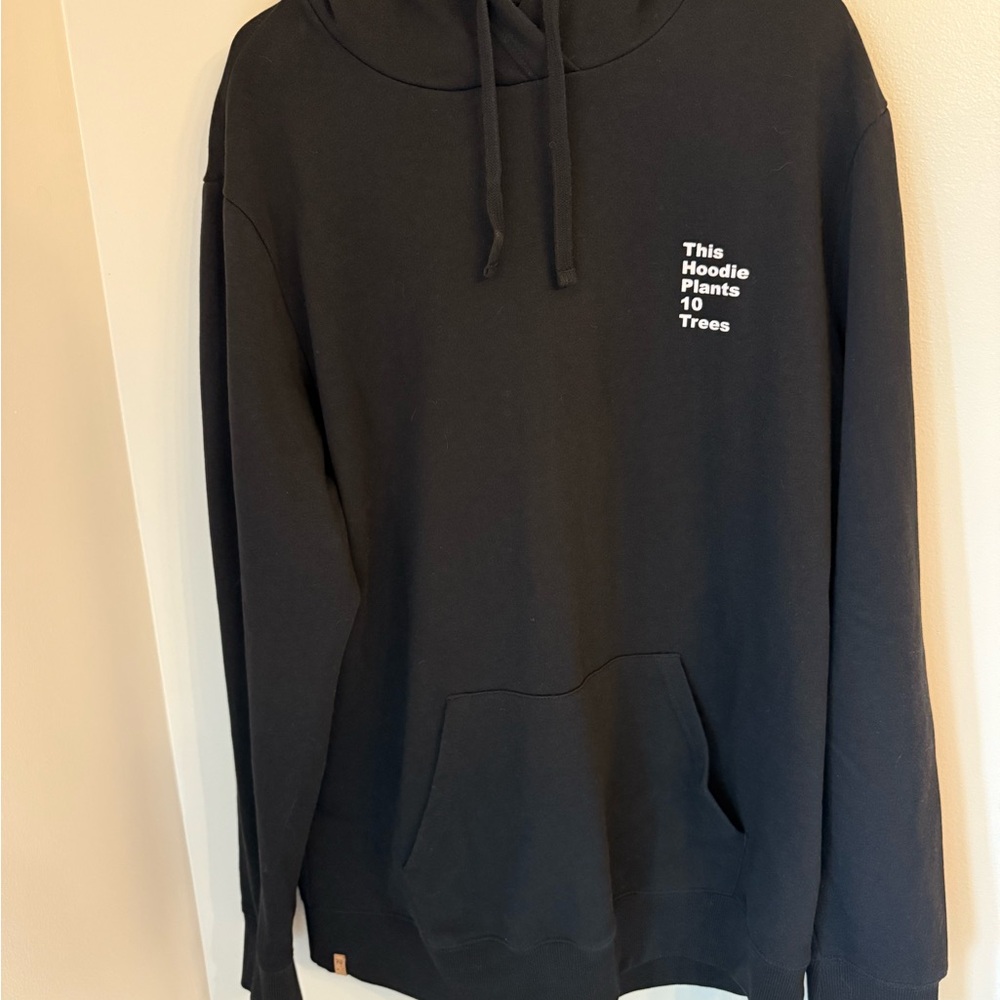Tentree Black Hoodie with White Text